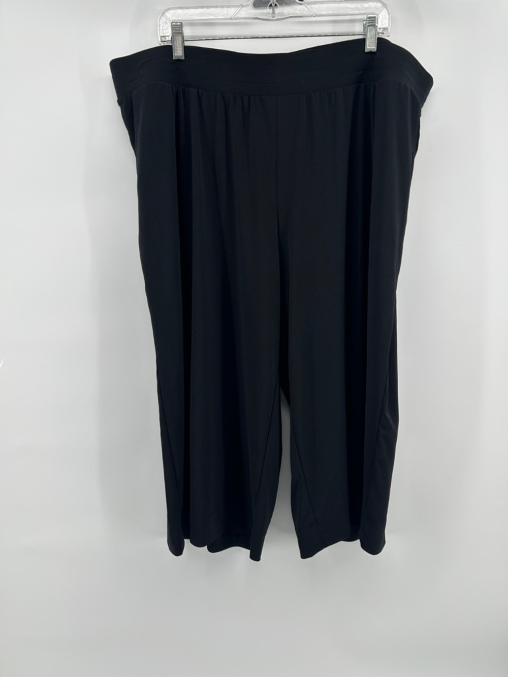 Liz Claiborne Black Wide-Leg Cropped Pull-On Pants Women's Size 2X